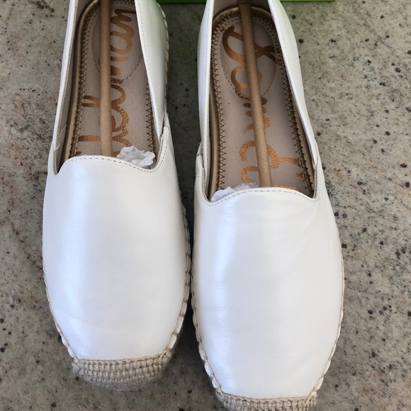 NWT Sam Edelman Keshia White Leather Espadrille Loafers Sz 6.5 M - Picture 9 of 9
